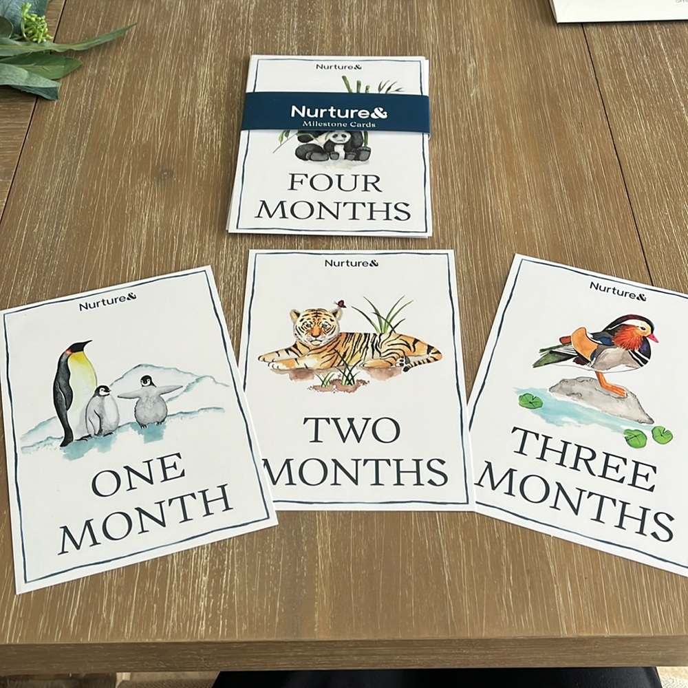 Baby Milestone Cards Animal Theme Nurture &